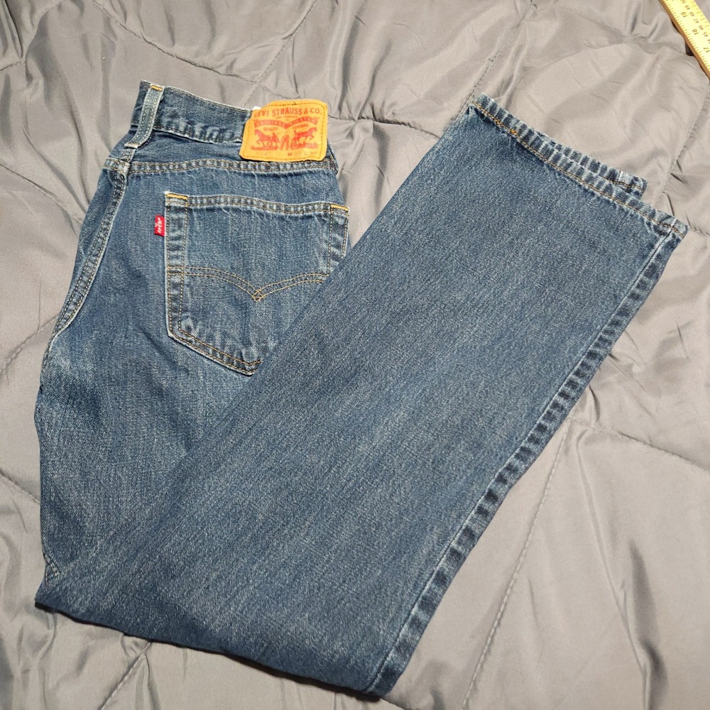 Levi's 514 Straight Fit Jeans Men's W30 L32 Blue 100% Cotton Denim